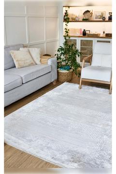 Halı Riena 1192 Bej Yumuşak Dokulu Yıkanabilir İnce Kadife Dokuma Taban Saten Bambu Halı