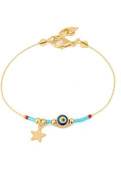 Turkuaz Taşlı Yıldız Bileklik