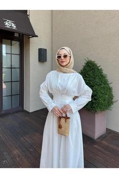 KETEN PİLİSE DETAYLI ELBİSE