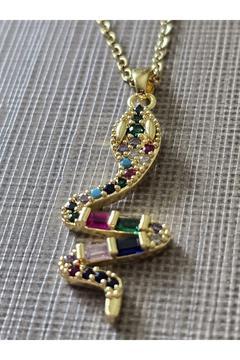 Yılan Desenli Zirkon İşlemeli Çelik Kolye