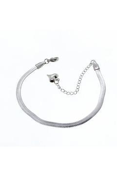 Gümüş Renk Italyan Zincir Unisex Model Çelik Bileklik - 1669