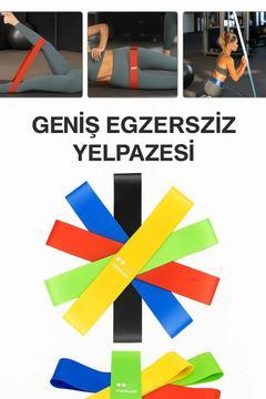 Pilates Lastiği Yoga Egzersiz Bandı 5 li Pilates Bandı Plates Bantı Egzersiz