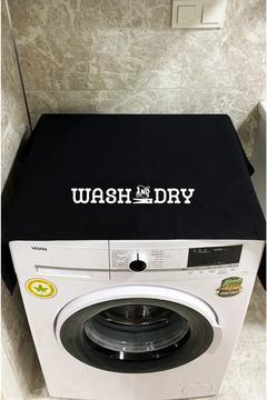 Siyah Wash And Dry Çamaşır Makina Örtüsü, Makina Üstü Örtü