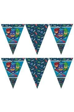 Pj Masks Pija Maskeliler Temalı Konsept Doğum Günü Üçgen Flama 11 Bayrak 320 cm
