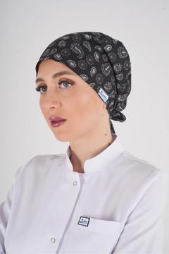 Siyah Otantik Tesettür Doktor Hemşire Aşçı Hastane Medikal Cerrahi Bonesi