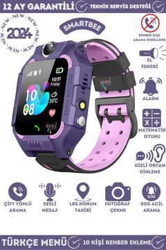 Q19 Akıllı Çocuk Takip Saati, Sim Kartlı Arama, Kameralı, S.O.S ve Gizli Dinleme Özellikli Mor