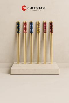 5 ÇİFT DESENLİ BAMBU CHOPSTICK SETİ – TEK MODEL ŞIK UÇ TASARIMIYLA ASYA SUNUMLARI