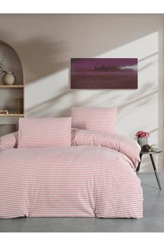 Lastikli Çarşaflı Tek Kişilik Nevresim Takımı Saten Gül Kurusu