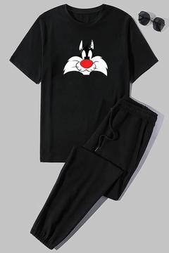 Unisex Sylvester Baskılı Üst Alt Eşofman Takımı