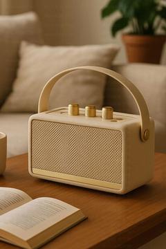 Nostaljik Radyo Fm Ahşap Görünümlü Bluetooth Hoparlör Siyah Renk Vintage Işıklı Usb Sd