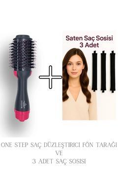 Saç Düzleştirici Fön Tarağı ve 3'lü Saç Sosisi