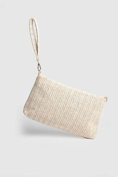 La'Graccio Paris Kadın Nalbe Portföy Hasır Askılı Çanta hasır krem