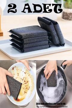 ( 2 Adet ) Sihirli Inox Paslanmaz Telli Bulaşık Süngeri
