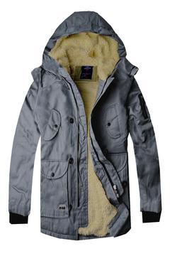 Fiyesmen Slim Fit Su Ve Soğuğa Dayanıklı Kapüşonlu Kısa Parka Kaban-- gri --