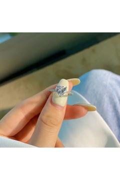 Çelik kalp yüzük tektaş yüzük kalpli ciddi ilişki yüzüğü hediyelik