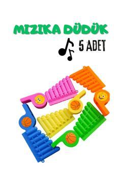 5 Adet Renkli Mızıka Düdük