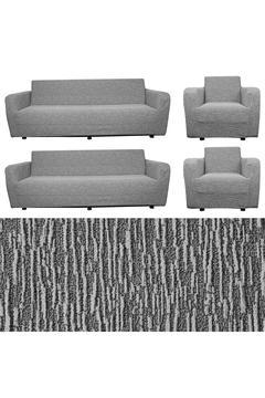 Jakarlı 3 3 1 1 Lastikli Kanepe Örtüsü | Lastikli Koltuk Örtüsü | Koltuk Kılıfı Takımı