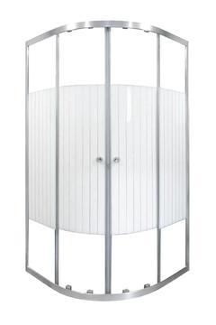 Paris 4mm Cam Duşakabin Oval Dik Beyaz Çizgi Desenli 185 cm Yükseklik