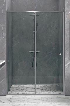 Tek Ön Cephe Duşakabin 1 Sabit 1 Kayar 5 Mm Temperli Cam Mat Krom 188 Cm H