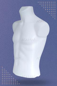 Tors Mankeni Kolsuz Manken Yarım Üst Erkek Manken Beyaz