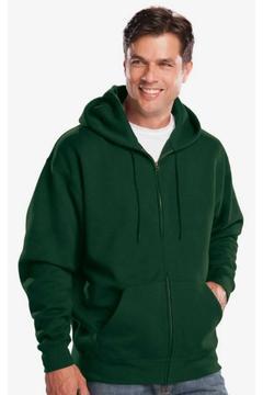 BÜYÜK BEDEN FERMUARLI KAPŞONLU KALIN TAM KIŞLIK %100 PAMUK ERKEK YEŞİL BATTAL SWEATSHIRT