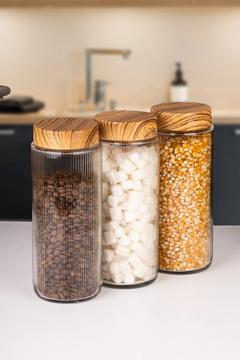3 Lü Jumbo Boy Kapaklı Cam Erzak Kavanozu Saklama Kabı 1500 ml