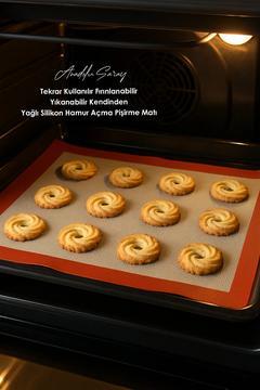 Tekrar Kullanılır Fırınlanabilir Yıkanabilir Kendinden Yağlı Silikon Hamur Açma Pişirme Matı Silpatı