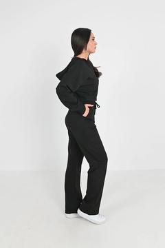 Kadın V Yaka Kapüşonlu Eşofman Takımı 3988-24