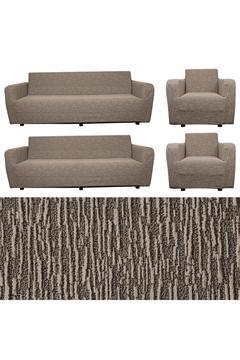 Jakarlı Düz Desen 3 3 1 1 Lastikli Koltuk Örtüsü Takımı Kanepe Çekyat Örtüsü Koltuk Kılıfı