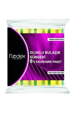Flodex Ekstra Güçlü Yeşil Oluklu Sünger 8 Li