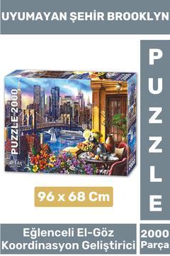 Eğlenceli El Göz Koordinasyon Hafıza Beceri Geliştirici 2000 Parça PUZZLE UYUMAYAN ŞEHİR BROOKLYN