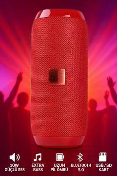 90 Db Sd Kart Aux Usb Girişli Siyah Kablosuz Bluetooth Speaker Hoparlör Ses Bombası Fm Radyo