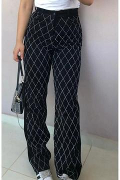 Siyah Taşlı Denim Pantolon