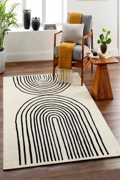 Smallpox Ekru Dekoratif Halı Dikdörtgen Djth