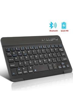 Mini Bluetooth Kablosuz Şarjlı Pilli Slim Rubber Klavye