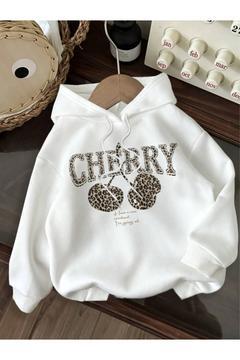 Unisex Erkek/Kadın LEOPARLI CHERRY Renkli Özel Baskılı Pamuklu Oversize Kapüşonlu Sweatshirt