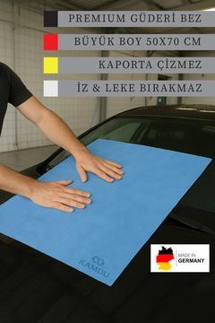1 Adet 50x70cm Mavi Güderi Bezi, Premium Kurulama, Oto Yıkama Bezi, Sihirli Bez, Mikrofiber Bez