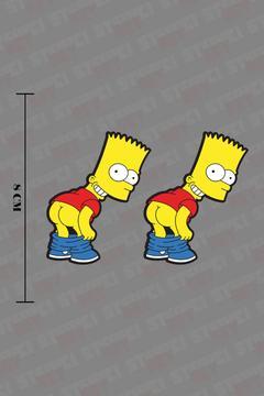 2 Adet Popo Gösteren Simpson Sticker Seti Otomobil - Motosiklet - Bilgisayar Sticker Kaplama
