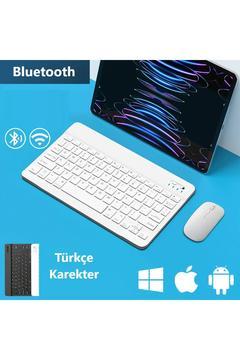 Xiaom i Pad 7S Pro 12.5" Tablet için Uyumlu Slim Şarjlı Türkçe Bluetooth Klavye / Mouse Seti