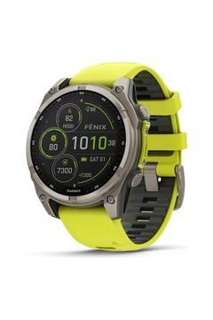 Garmin Fenix 8 - 47 mm Solar Sapphire Titanyum Amp Sarı/grafit Silikon Kayışlı