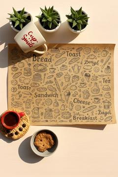 40 Adet Vintage Klasik Desenli Amerikan Runner Servis Kağıdı Yağlı Şamua Sunum Kâğıdı Model -2