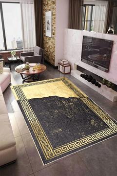 Salon Halısı Geometrik İskandinav Eskitmeli Dijital Baskı Yıkanabilir Kaymaz Taban 3327SALON