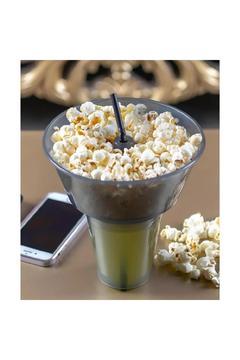 2li Set Pratik Pipetli Bardaklı Pop Corn Kovası Atıştırma Çerez Tabağı Kuruyemiş Patlamış Mısır Cips