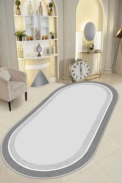 Salon Halısı Geometrik İskandinav Eskitmeli Dijital Baskı Yıkanabilir Kaymaz Taban 8152SALONDF