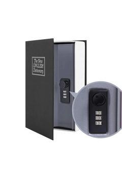 XL Büyük Boy Kitap Şeklinde Gizli Kasa Şifreli Kilitli Sözlük Para Mücevher Kasası Çelik Kenarlı