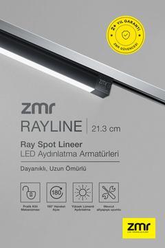 Rayline Opak Siyah 10W 21.3 CM 3000K CRI 90 Pratik Kilit Mekanizması Ray Spot Lineer LED Aydınlatma
