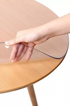 Yuvarlak 3,5mm Şeffaf Kalın PVC Masa Örtüsü Kaymaz Koruyucu