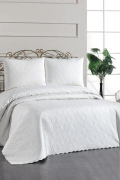 Ultrasonik Kapitoneli Elite Çift Kişilik Yatak Örtüsü Krem