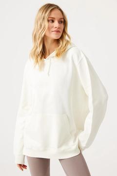 Lydney Unisex Kapüşonlu Sweatshirt Krem