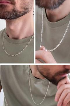 4mm Figaro Model 925 Ayar Gümüş Erkek Kolye Zincir Modelleri 238171176